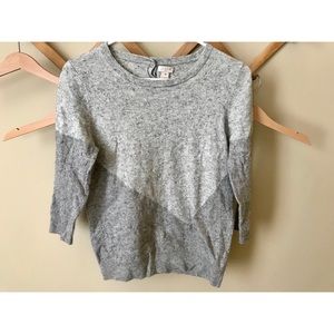 Two toned grey geometric jcrew sweater